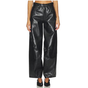 Agolde Twist Wide Leg receycled leather black pants Detox size 31 NWT $348msrp